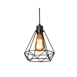 COLGANTE 1 LUZ E27 VINTAGE TIPO JAULA NEGRO