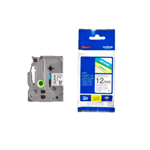 CINTA BLANCO/NEGRO 12MMX8MTS ALTA RESISTENCIA TZES231 -BROTHER