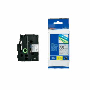 CINTA PLATEADO-NEGRO 36MMX8MTS ALTA RESISTENCIA TZES961 -BROTHER