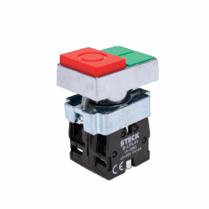 PULSADOR DOBLE METALICO S/ ILUM. 1NA+1NC STECK