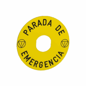 ETIQUETA P/ PULSADOR DE PARADA DE EMERGENCIA 60MM AMARILLO