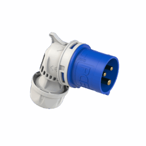 FICHA MACHO IND. ANGULAR 2X16A+T 250V 6H IP44 AZUL TWIST - PCE