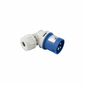 FICHA MACHO IND. ANGULAR 2X16A+T 250V 6H IP67 AZUL TWIST - PCE