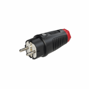 FICHA MACHO SCHUKO 2X16A+T 250V NEGRO C/ GOMA TAURUS - PCE