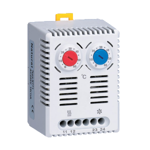 TERMOSTATO P/ VENTILADOR DOBLE 1NA/1NC 0/60ºC 120-250VAC - NATURAL