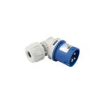 Ficha Macho Ind. Angular 2X16A+T 250V 6H IP67 Azul Twist - PCE