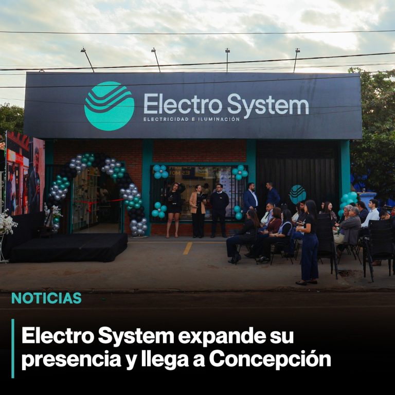 Fachada de la nueva sucursal de Electro System en Concepción durante el acto de inauguración