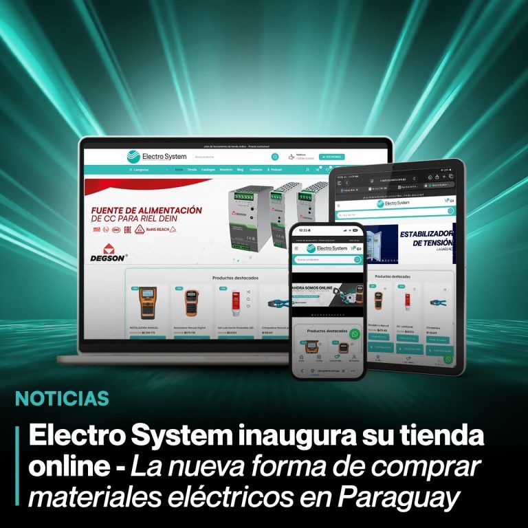 Tienda online de Electro System vista en notebook, tablet y celular